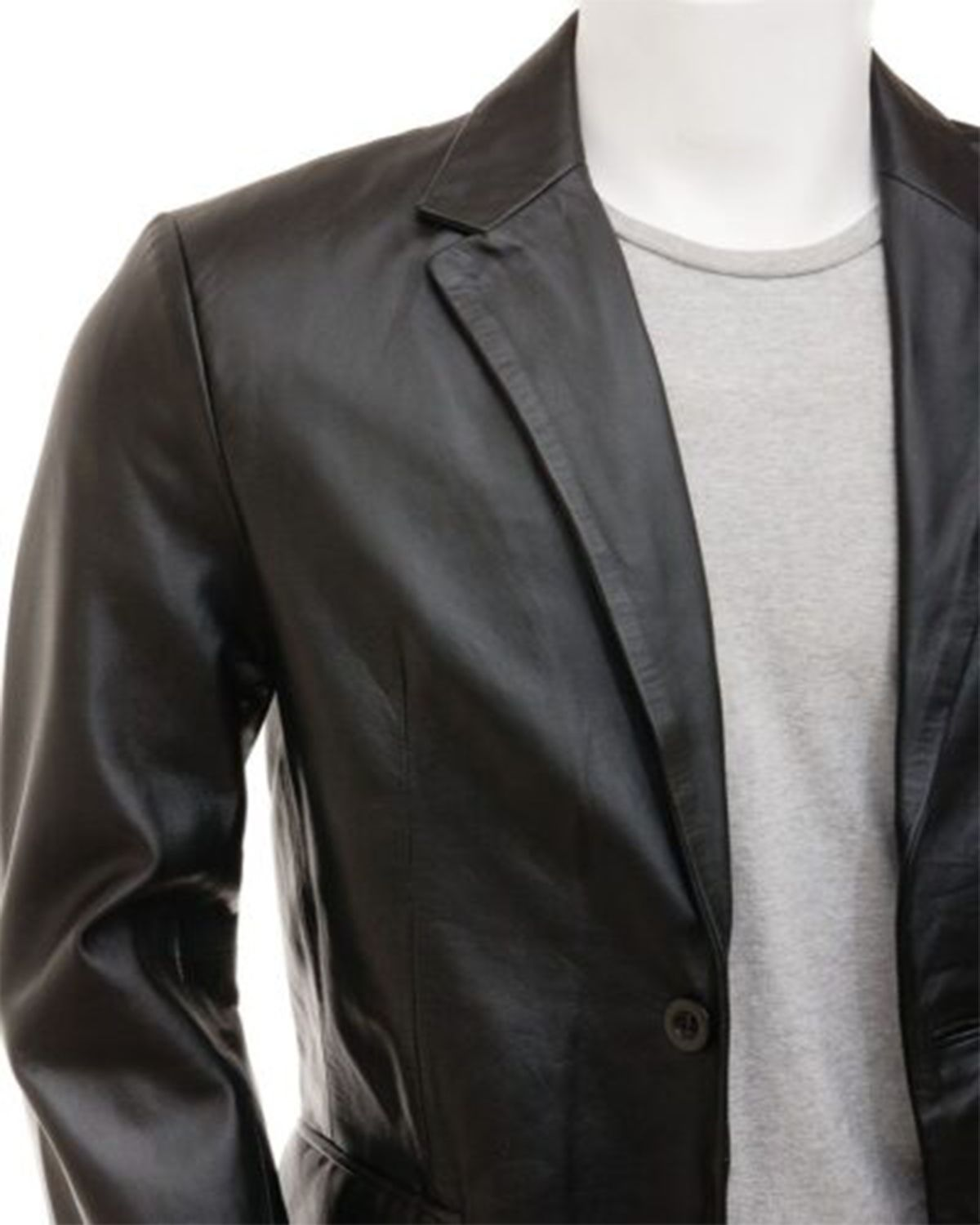Men's Simple Leather Blazer