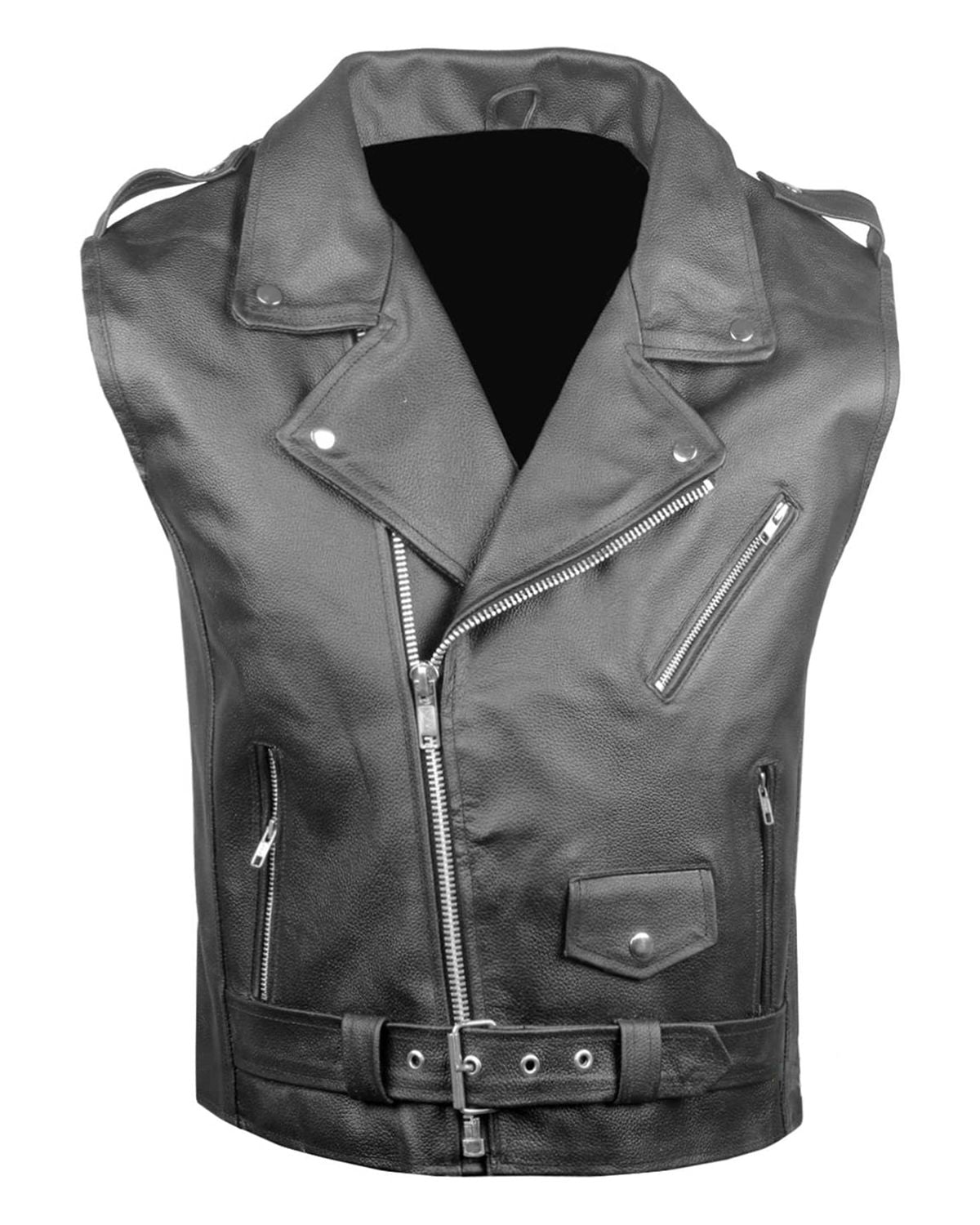 Men's Classic Leather Vest For Biker