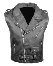 Men's Classic Leather Vest For Biker