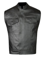 Men's Biker Club Style Leather Vest