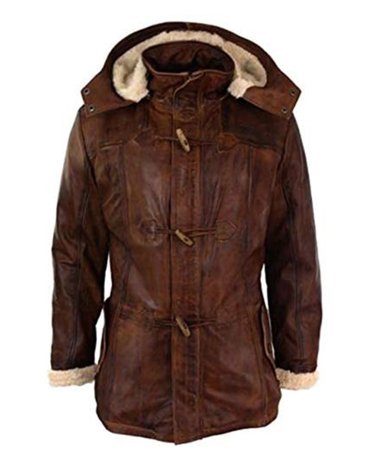 Men's Detachable Brown Duffle Coat