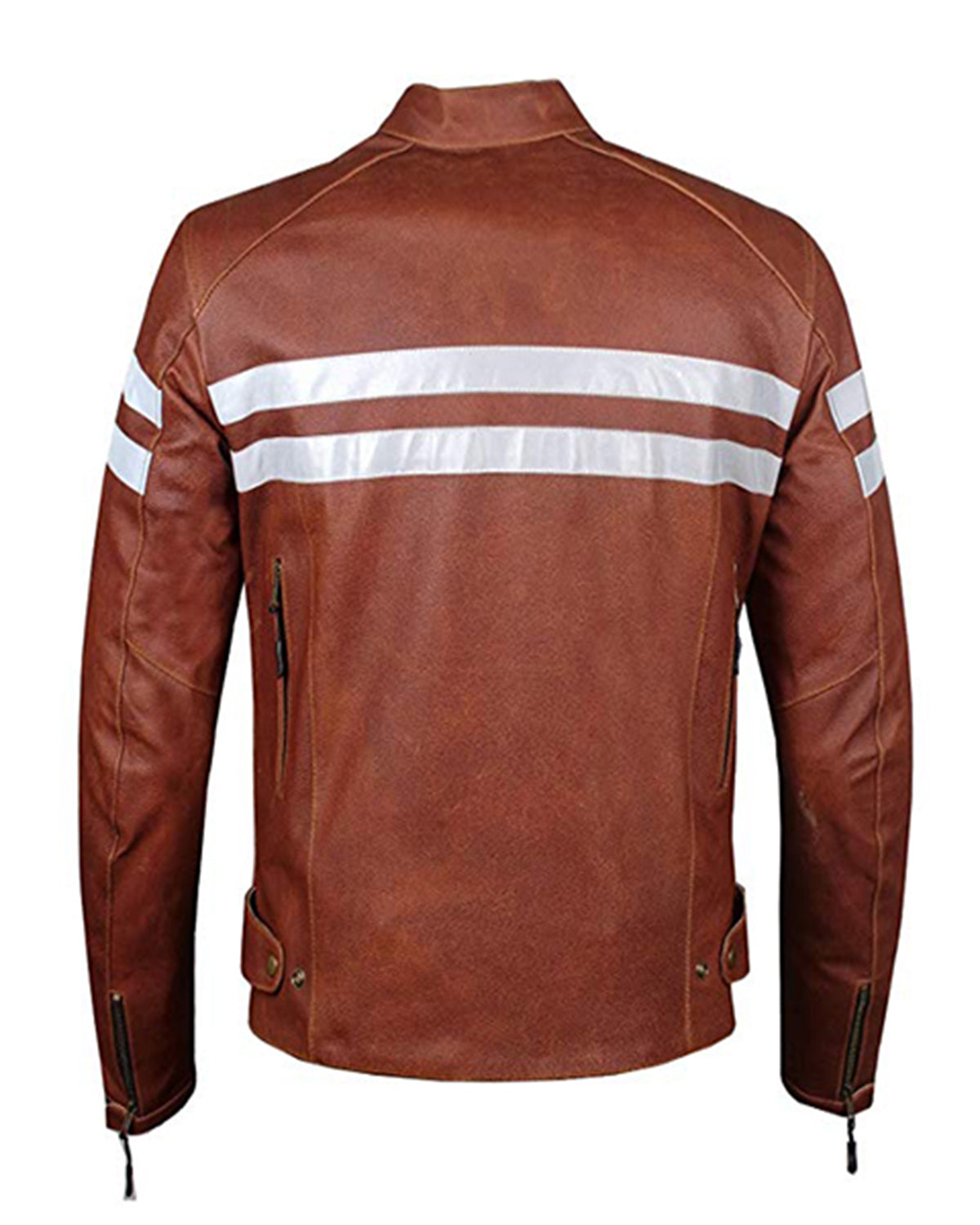 Brown Motorcycle Biker Vintage Leather Jacket For Mens
