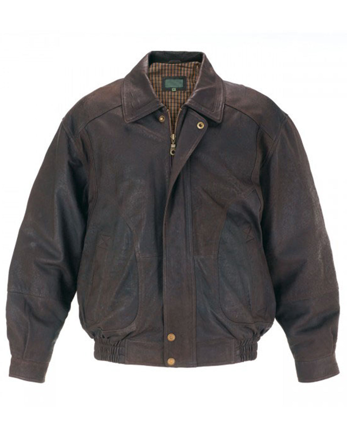 Mens Brown Leather Blouson Jacket