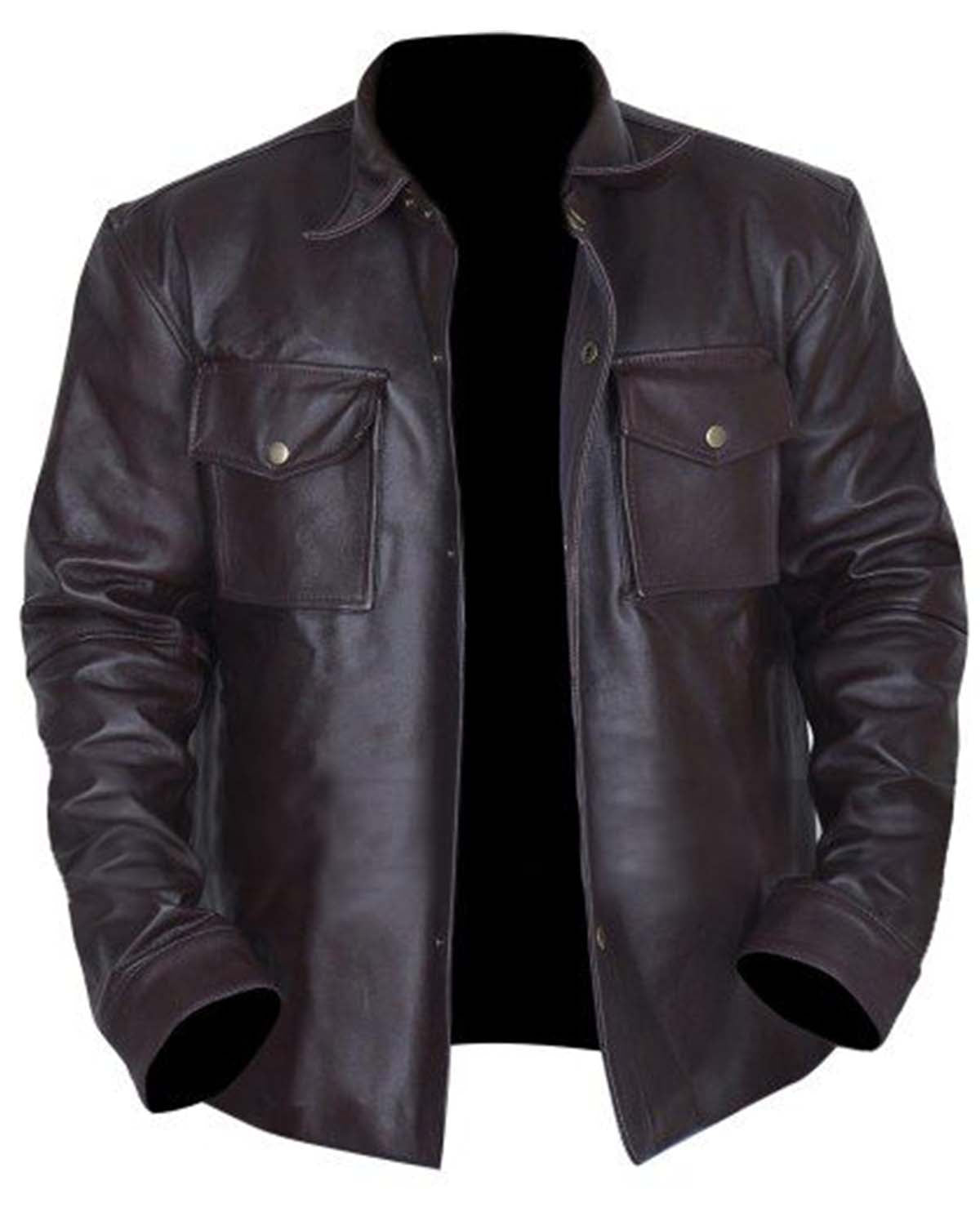 Mens Addicted Brown Leather Jacket