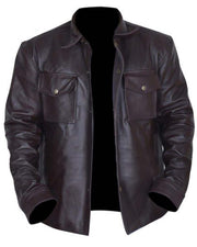Mens Addicted Brown Leather Jacket