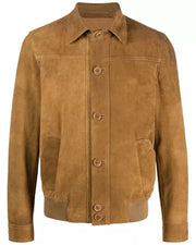 Mens Brown Suede Shirt Jacket