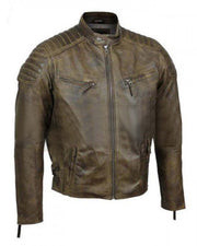 Mens Antique Urban Washed Brown Motorcycle Jacket