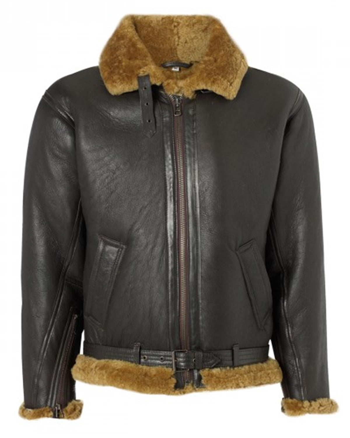 Mens Bomber Brown Sheepskin Flying Jacket