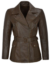Women's Classic Mid Length Brown Trench Coat