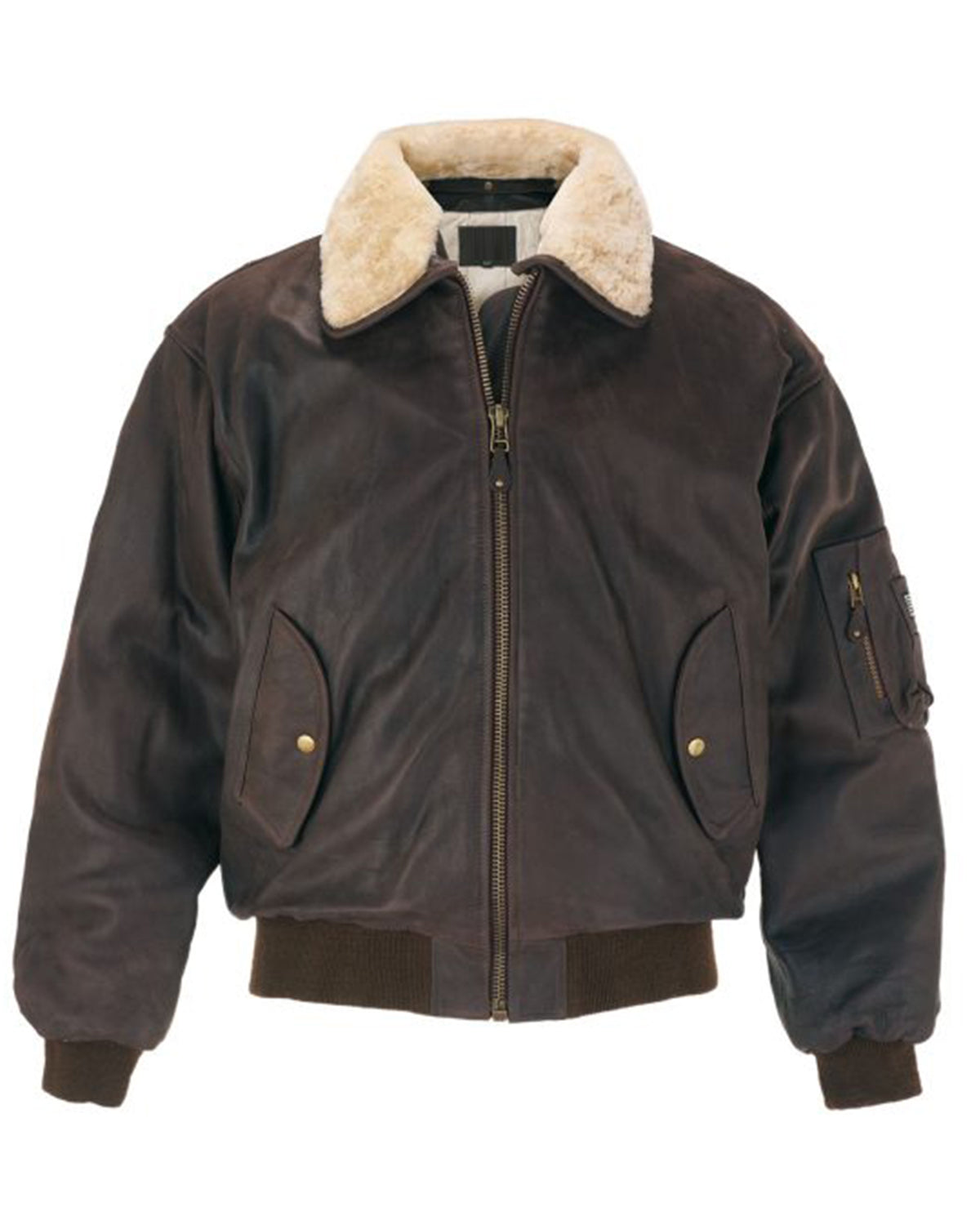 Mens A-2 Brown Leather Bomber Jacket