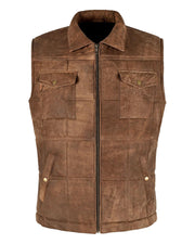 Men's Vintage Brown Body Warmer Leather Vest