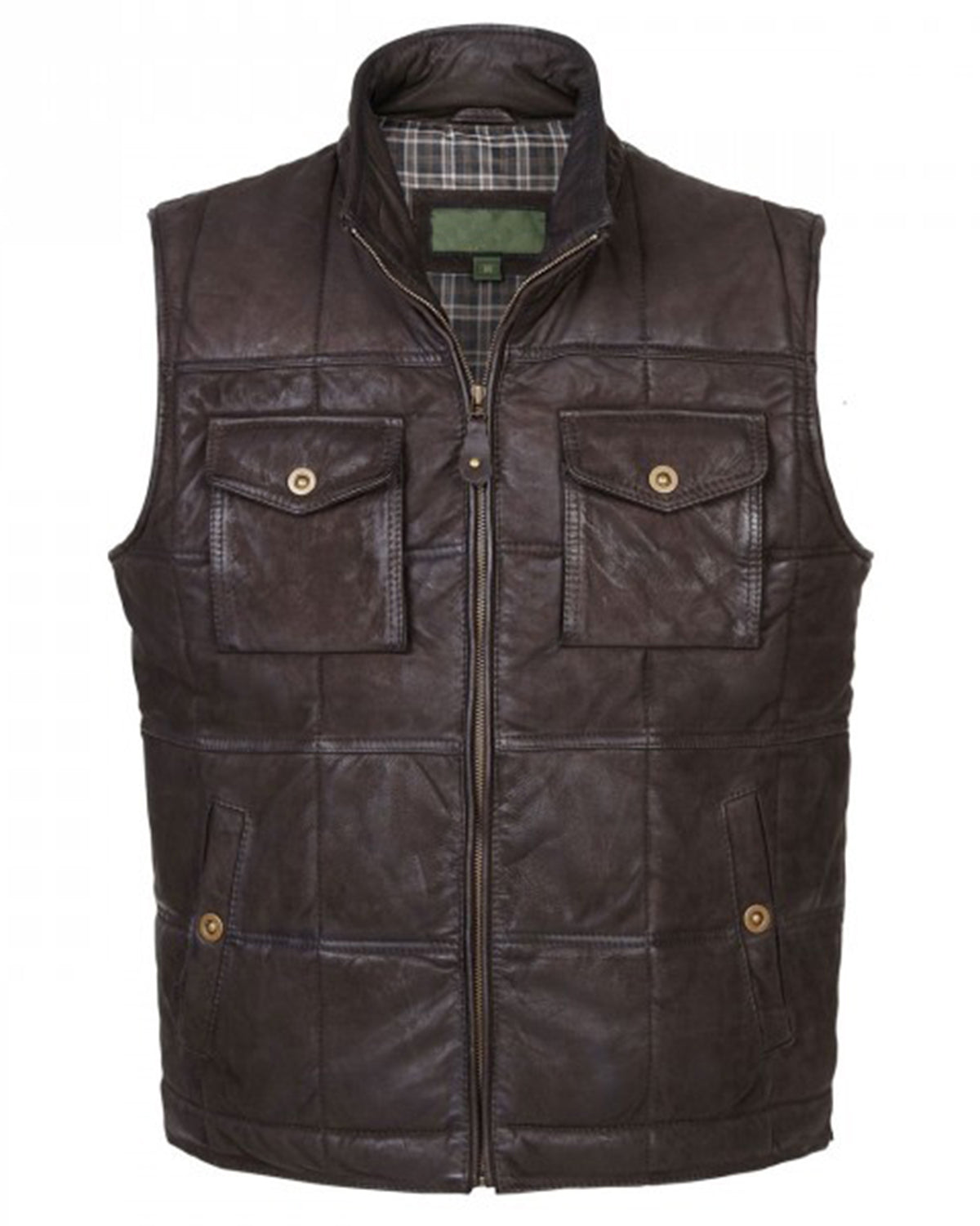 Mens Brown Leather Body Warmer