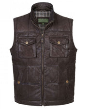 Mens Brown Leather Body Warmer