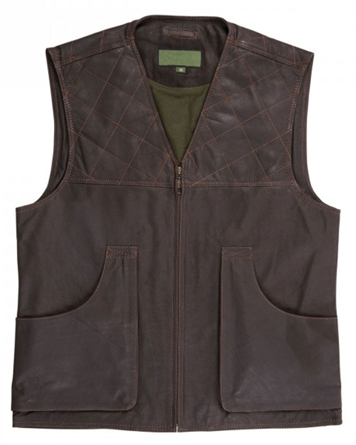 Mens Brown Leather Shooting Vest