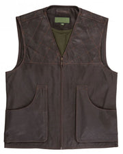 Mens Brown Leather Shooting Vest