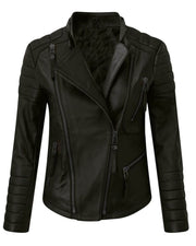 Womens Biker Stylish Leather Jacket