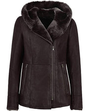 Women's Hooded Fur Shearling Long Jacket