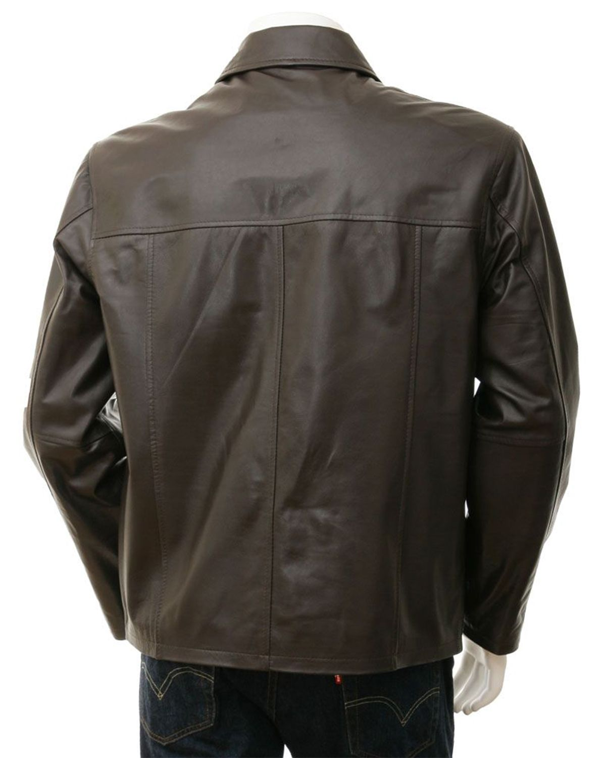 Men's Harrington Style Real Sheepskin Leather Jacket