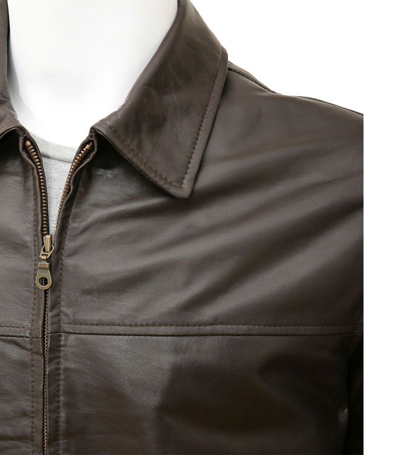 Men's Harrington Style Real Sheepskin Leather Jacket