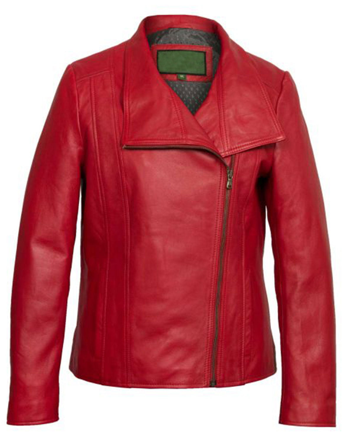 Women’s Red Biker Leather Jacket