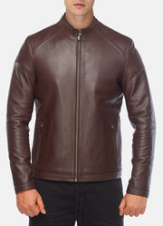 Mens Choco Brown Biker Leather Jacket
