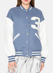 Womens Iconic Light Blue Varsity Jacket
