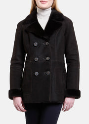 Womens Iconic Black Shearling Leather Jacket