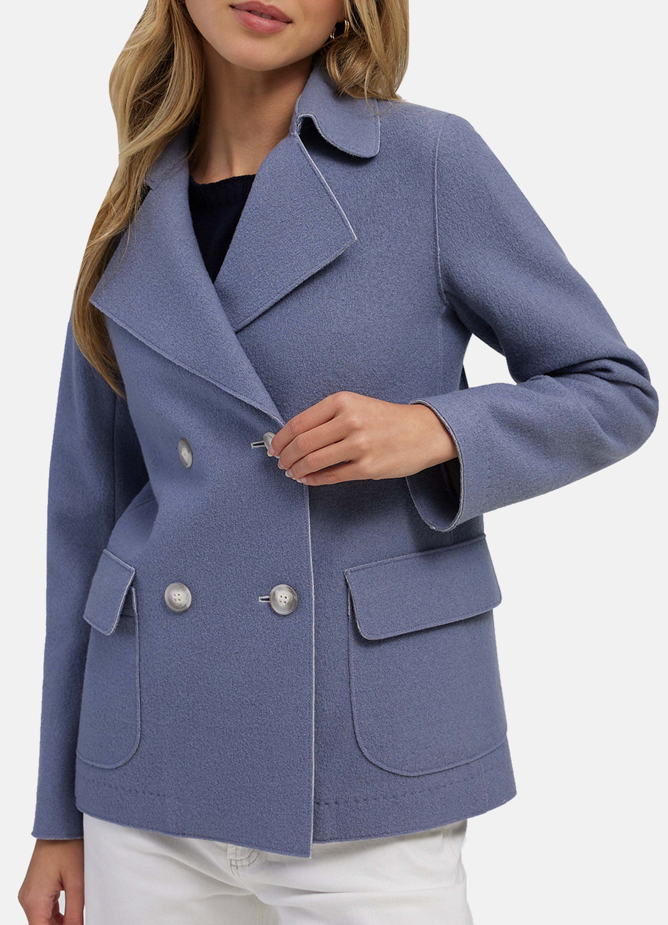 Womens Wild Blue Suede Leather Jacket