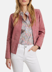 Womens Vintage Pink Suede Leather Jacket
