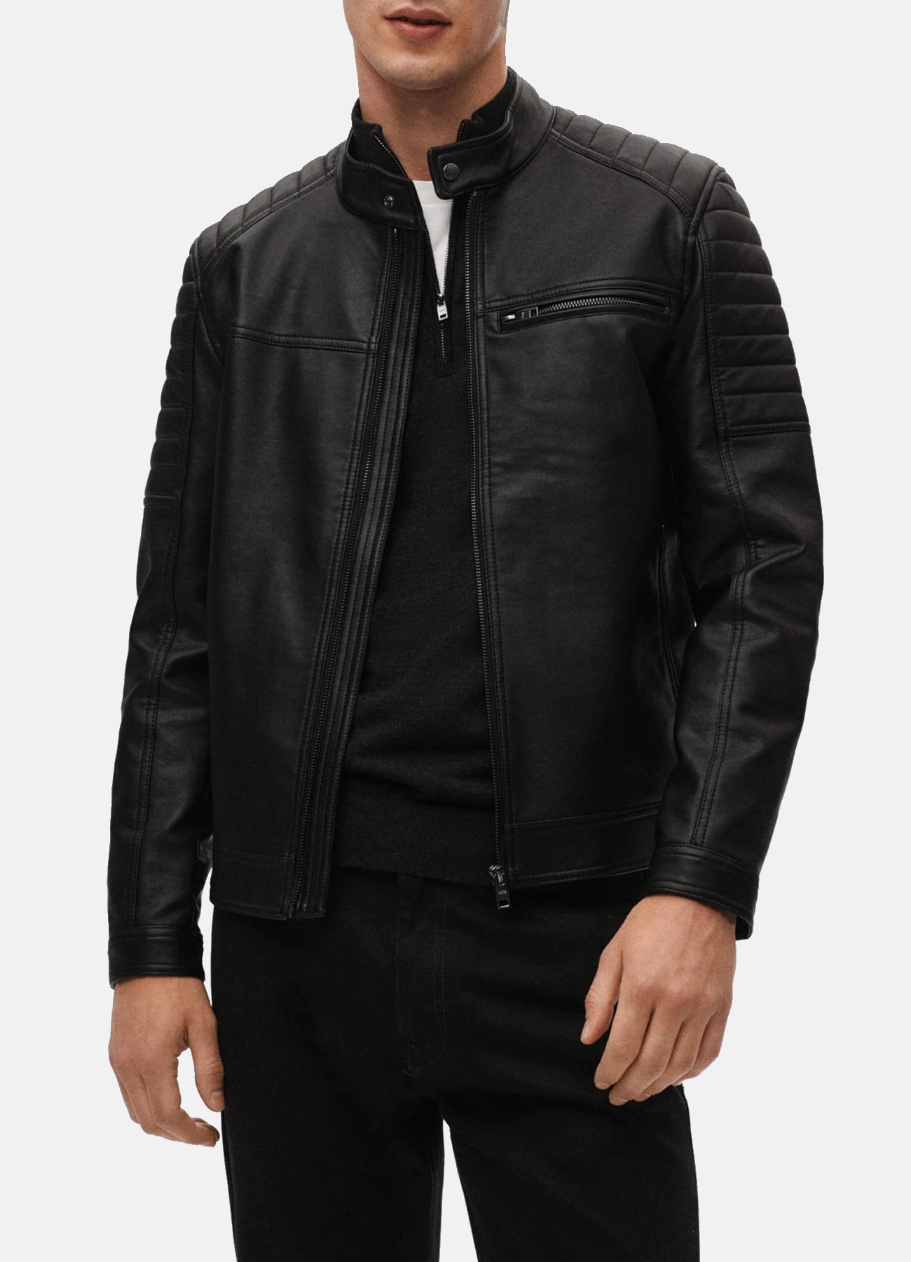 Mens Jade Black Biker Leather Jacket