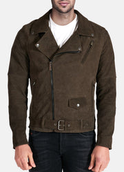 Mens Soft Umber Suede Leather Jacket