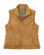 Women’s Tan Brown Stylish Leather Gilet