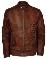 Brown Distressed Iconic Vintage Leather Jacket