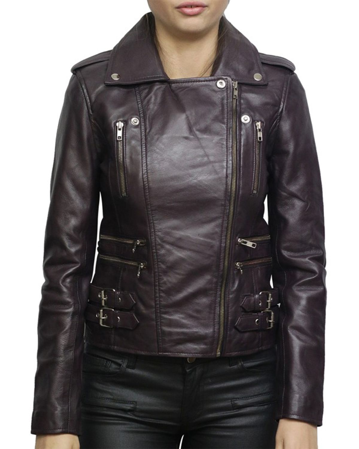 Women's Purple Retro Biker Jacket