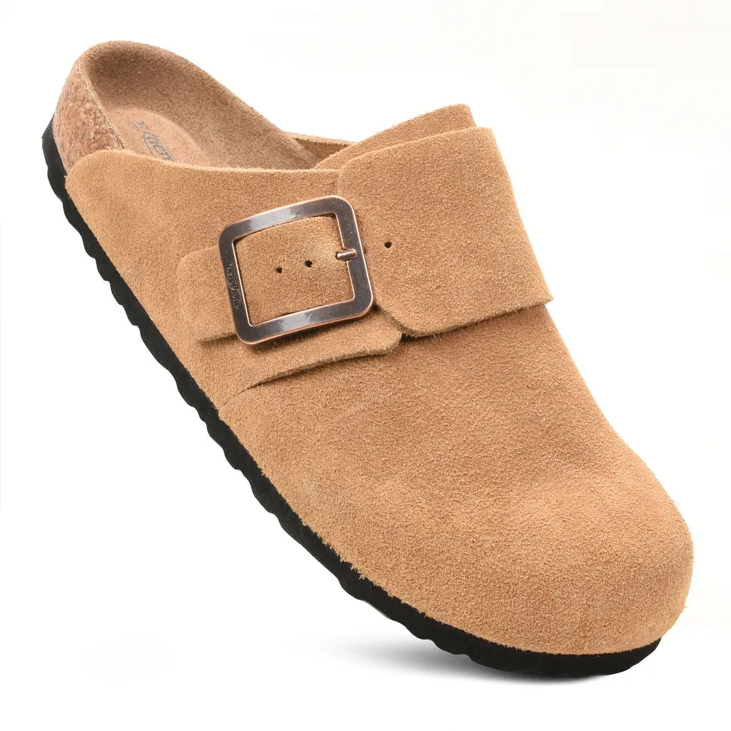 Women’s Orthopaedic Genuine Suede Leather Clogs with Arch Support