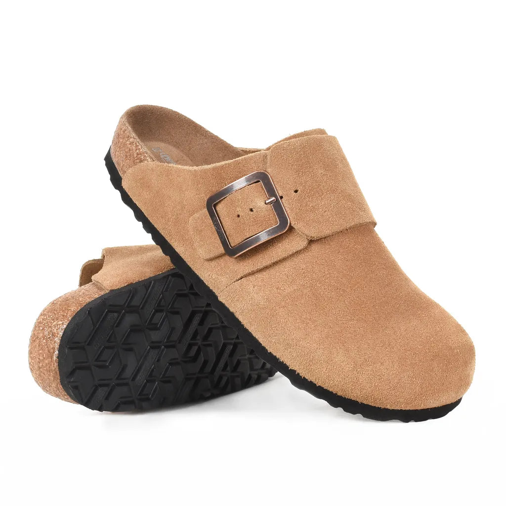Women’s Orthopaedic Genuine Suede Leather Clogs with Arch Support