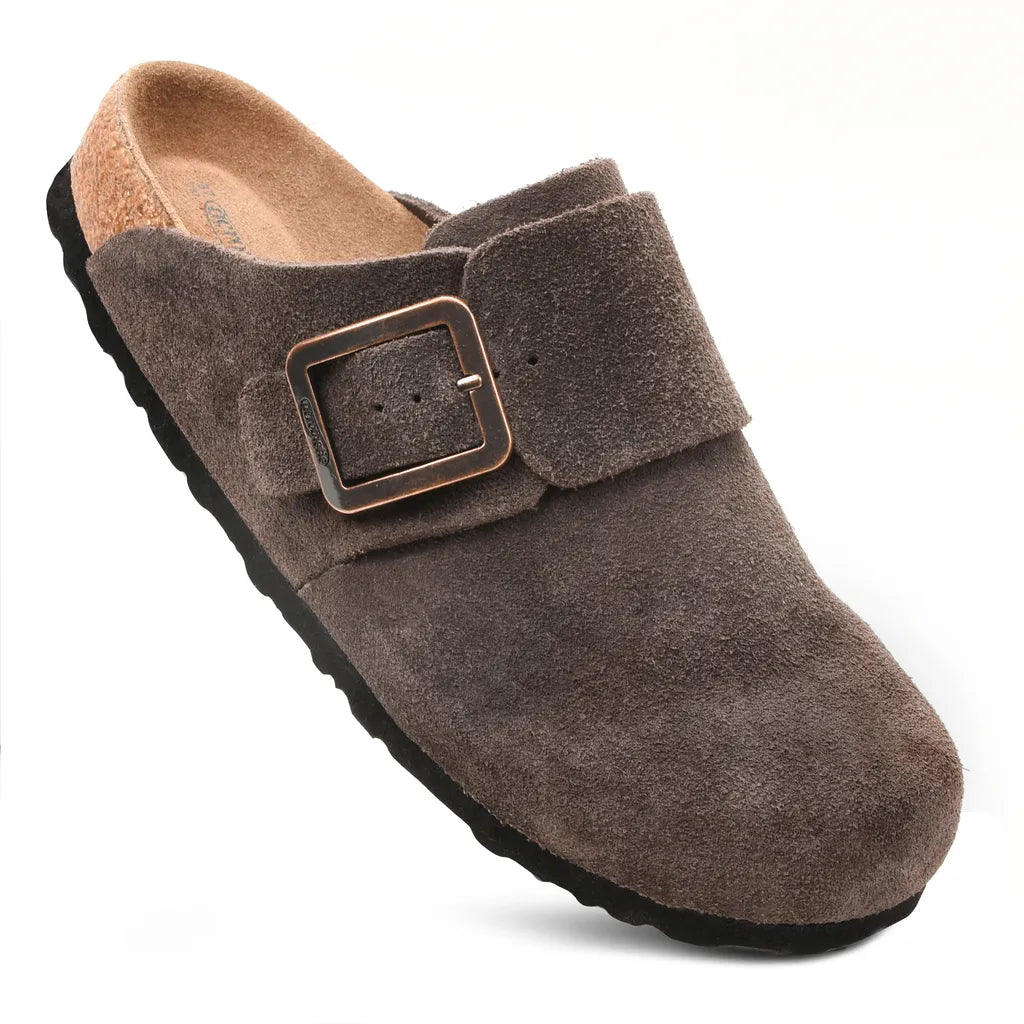Women’s Orthopaedic Genuine Suede Leather Clogs with Arch Support