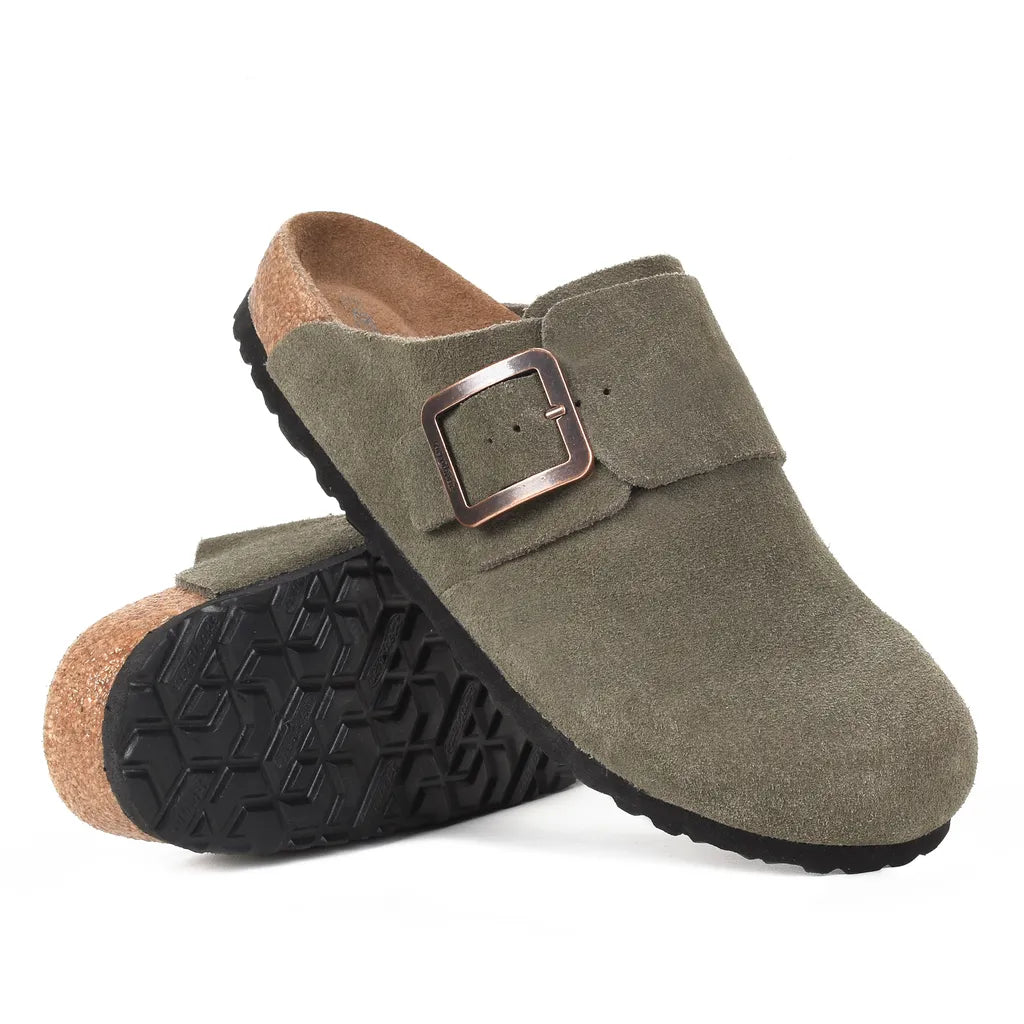 Women’s Orthopaedic Genuine Suede Leather Clogs with Arch Support