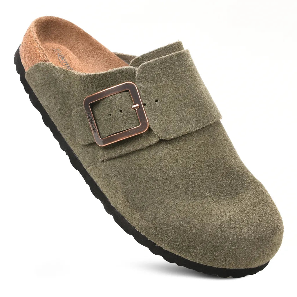Women’s Orthopaedic Genuine Suede Leather Clogs with Arch Support